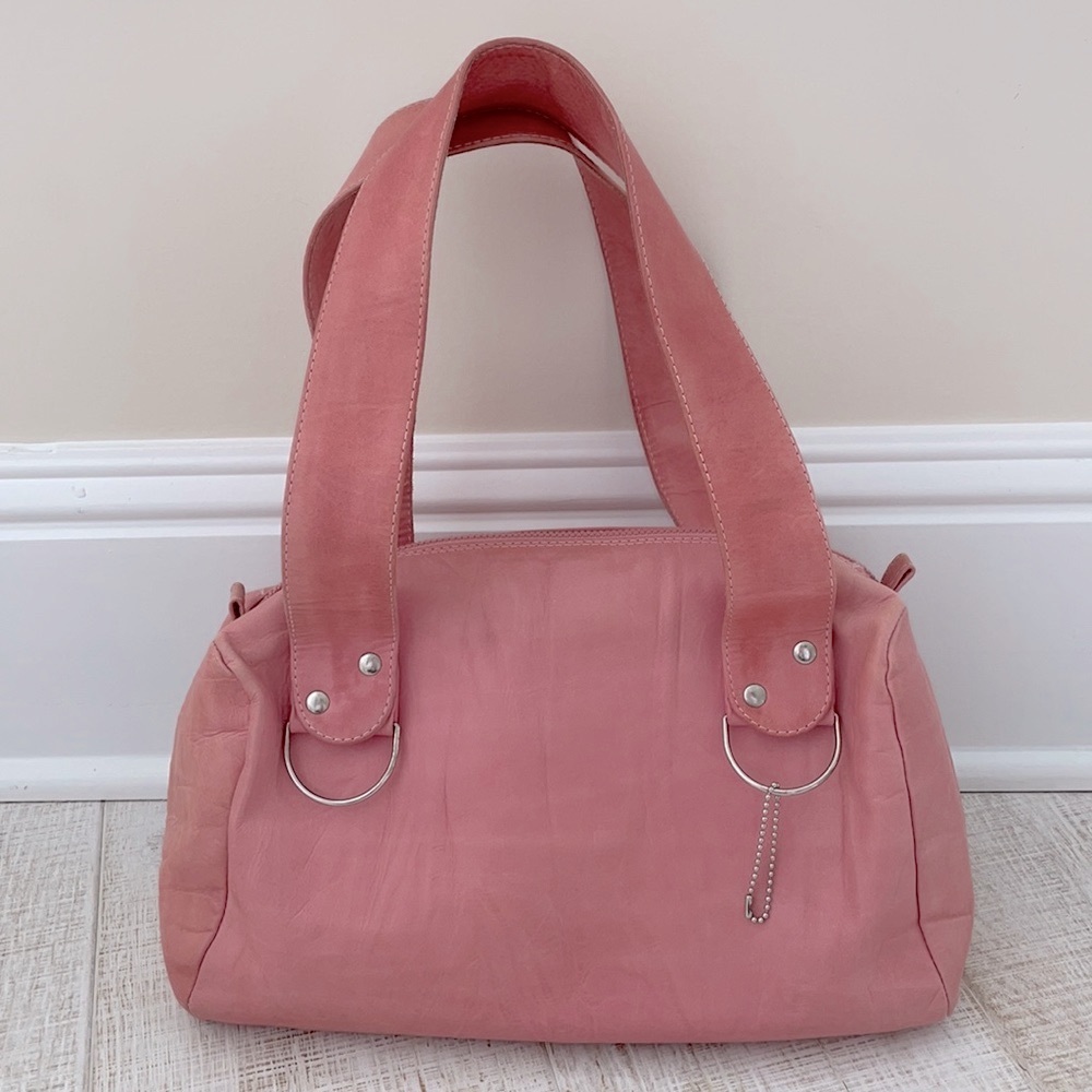 Pink leather bag